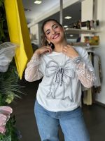 T-SHIRT BOW LACE SLEEVE - Image 2