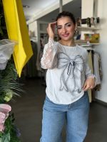 T-SHIRT BOW LACE SLEEVE - Image 3