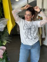 T-SHIRT BOW LACE SLEEVE - Image 4