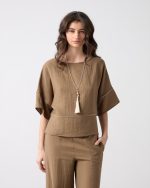 BLOUSE LOOSE SHORT SLEEVE - Image 13