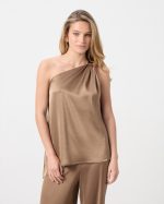 SATIN BLOUSE ONE SHOULDER - Image 2