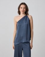 SATIN BLOUSE ONE SHOULDER - Image 9
