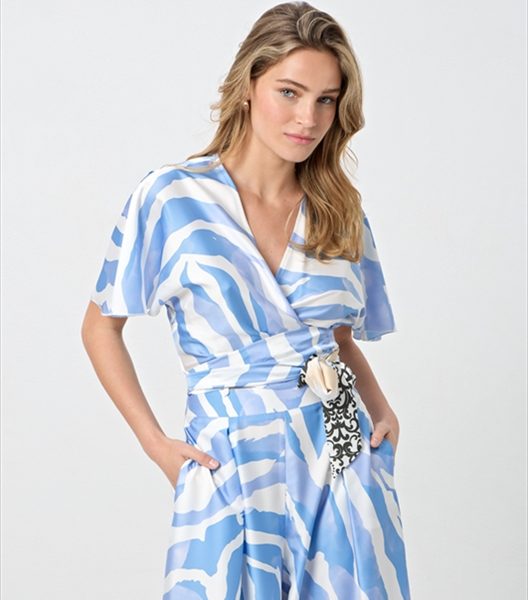 CROP TOP WRAP PRINTED