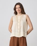BLOUSE RUCHED HIGH NECK