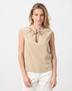 BLOUSE SLEEVELESS TIE NECK - Image 2