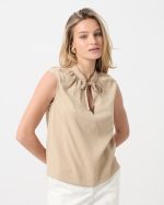 BLOUSE SLEEVELESS TIE NECK - Image 4