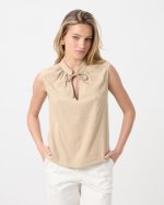 BLOUSE SLEEVELESS TIE NECK - Image 7