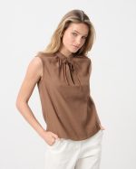 BLOUSE SLEEVELESS TIE NECK - Image 15