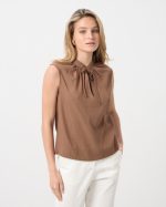 BLOUSE SLEEVELESS TIE NECK - Image 18