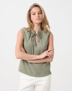 BLOUSE SLEEVELESS TIE NECK - Image 20