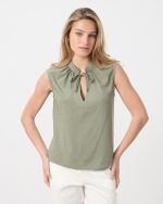 BLOUSE SLEEVELESS TIE NECK - Image 21