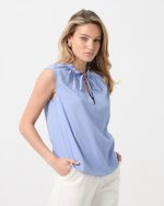 BLOUSE SLEEVELESS TIE NECK - Image 30