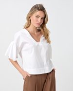 BLOUSE COTTON FLARED SLEEVE - Image 6