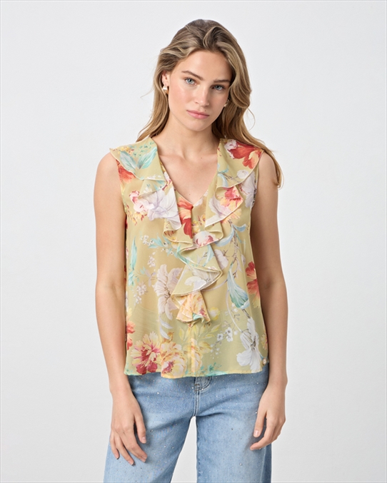 41165.jpg BLOUSE PRINTED RUFFLE - Image 1