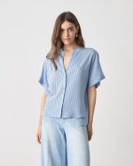 SHIRT STRIPES MAO NECK - Image 2