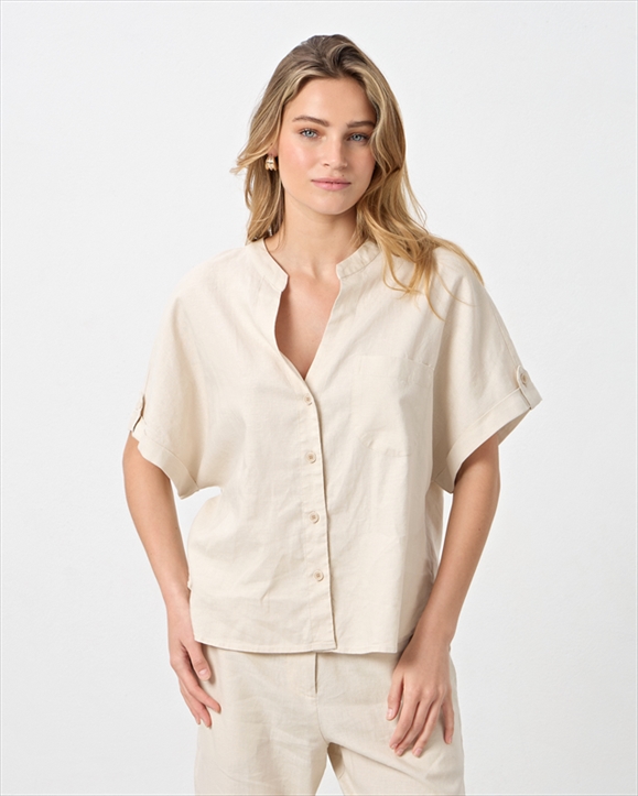 51064B.jpg SHIRT LINEN SHORT SLEEVE - Image 1