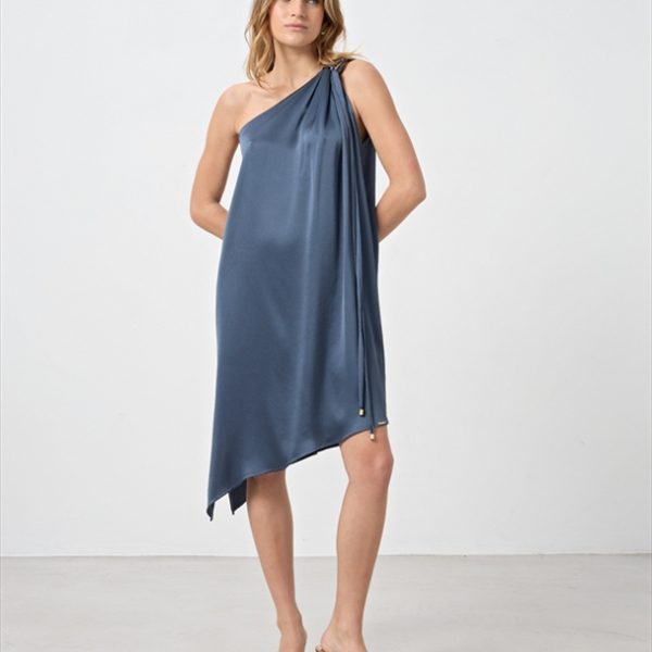 ASYMMETRICAL SATIN DRESS