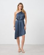 ASYMMETRICAL SATIN DRESS - Image 2
