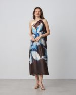 MIDI DRESS SATIN ONE SHOULDER