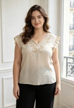 BLOUSE EMBROIDER V NECK - Image 2