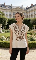 BLOUSE EMBROIDERED  FRONT - Image 5