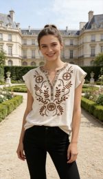 BLOUSE EMBROIDERED  FRONT - Image 6