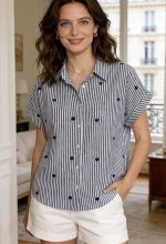 SHIRT STRIPES HEARTS EMBROIDER - Image 5