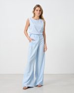 TROUSER LINEN WIDE LEG