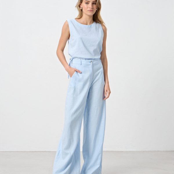 TROUSER LINEN WIDE LEG