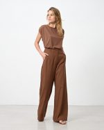 TROUSER LINEN WIDE LEG - Image 7