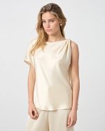 BLOUSE SATIN METAL CLIP