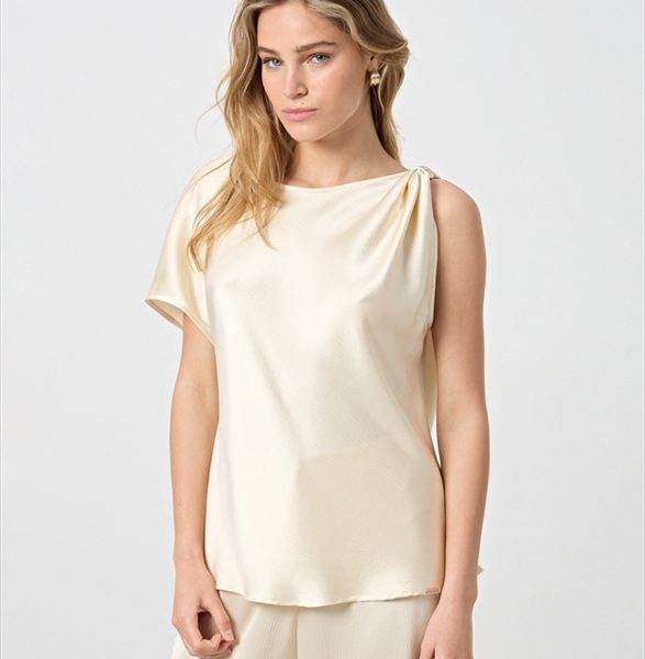 BLOUSE SATIN METAL CLIP