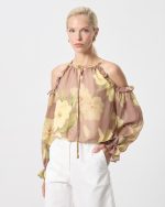BLOUSE PRINTED CUT OFF SHOULDER