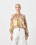 BLOUSE PRINTED CUT OFF SHOULDER - Image 3
