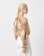 BLOUSE PRINTED CUT OFF SHOULDER - Image 4