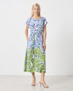 MIDI DRESS BLUE ZEBRA PRINT
