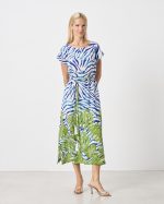 MIDI DRESS BLUE ZEBRA PRINT - Image 2