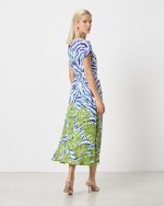 MIDI DRESS BLUE ZEBRA PRINT - Image 4