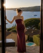 MAXI SATIN RUCHED DRESS - Image 2