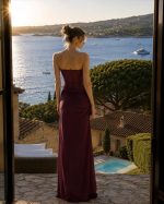 MAXI SATIN RUCHED DRESS - Image 4