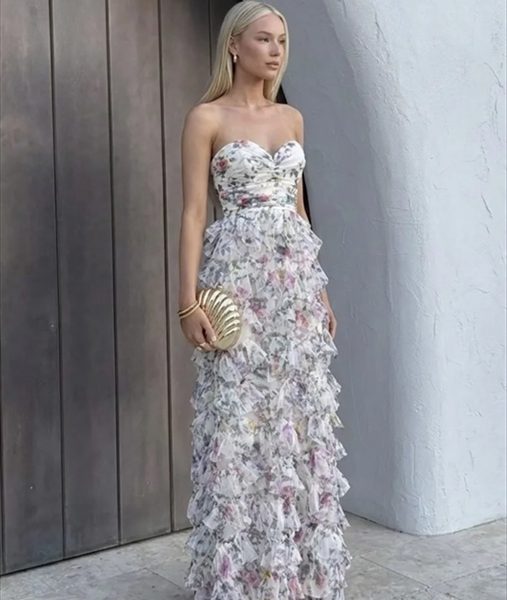 MAXI DRESS TIERED RUFFLE