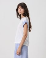 BLOUSE CONTRAST ON SLEEVE - Image 3