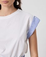 BLOUSE CONTRAST ON SLEEVE - Image 4