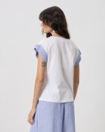 BLOUSE CONTRAST ON SLEEVE - Image 5