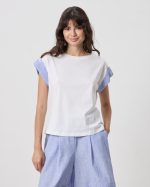 BLOUSE CONTRAST ON SLEEVE - Image 6