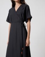 MIDI DRESS LINEN WRAP - Image 4