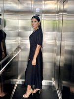 MIDI DRESS LINEN WRAP - Image 9