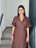 MIDI DRESS LINEN WRAP - Image 11