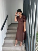 MIDI DRESS LINEN WRAP - Image 12