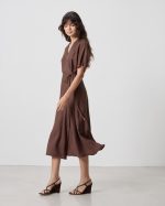MIDI DRESS LINEN WRAP - Image 14